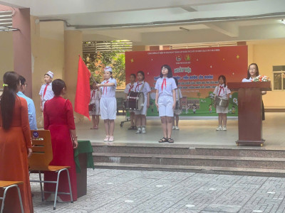 Liên đội Tiểu học Hoà Phú- Ngày hội “Thiếu nhi vui khỏe - Tiến bước lên Đoàn”. Phát động 5 tuần thi đua cao điểm của thiếu nhi thành phố Thủ Dầu Một