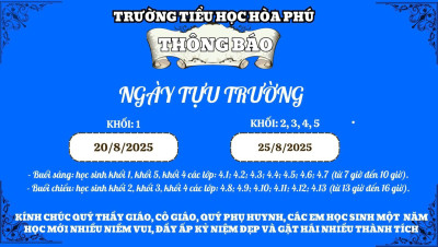 Thông báo về việc tựu trường năm học 2025 - 2026