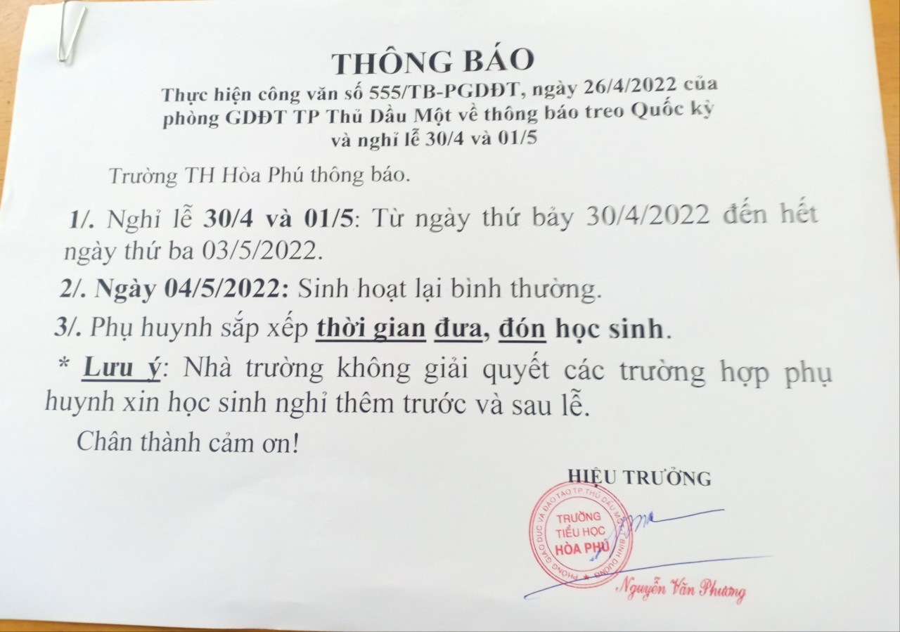 thông báo